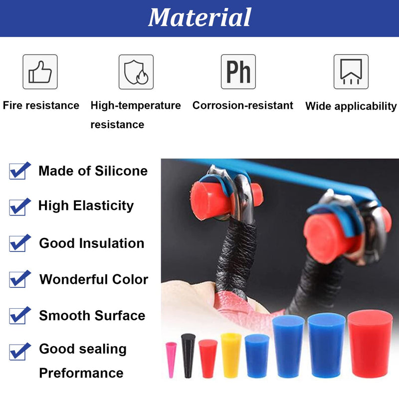 [Australia - AusPower] - Tnisesm 100Pcs Silicone Rubber Tapered Plug Assortment Kits 1/16" to 1/2" for Masking Off Holes During Powder Coating, Painting, Hydro Dipping, Media Blasting 