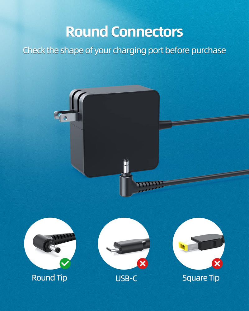 [Australia - AusPower] - Charger for Lenovo Laptop Charger - 65W 45W, (UL Safety Certified) 