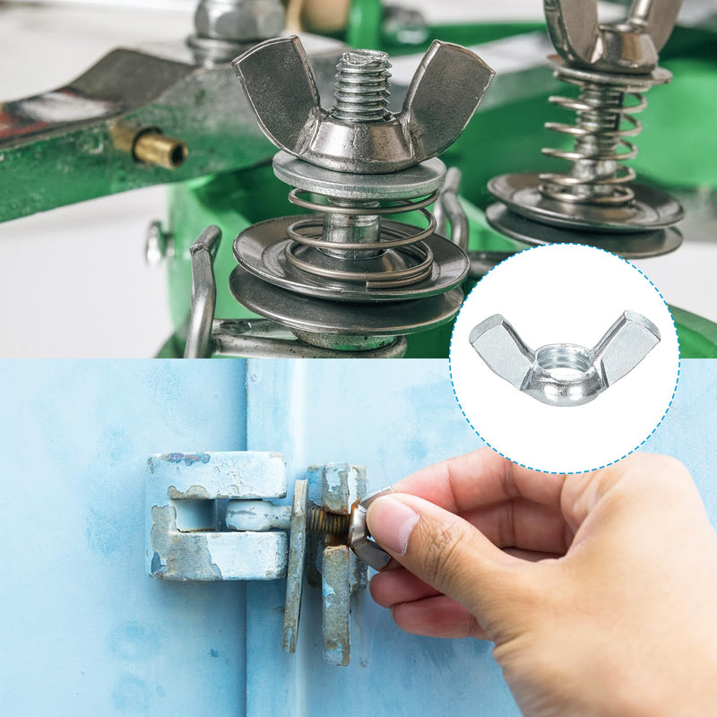[Australia - AusPower] - uxcell 1/2"-13 Wing Nut 15 Pcs, Carbon Steel Butterfly Wing Nuts Fasteners Parts Hand Twist Tighten Wing Nuts for Machinery Electronic Equipment DIY, White 