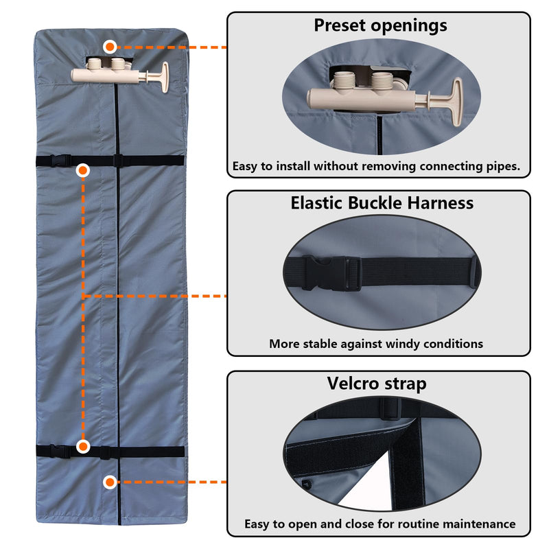 [Australia - AusPower] - Water Softener Cover for WHES30E/WHES40E Grain Softener, Openable top Easy to use Removal-free installation for UV Dust protection of Water Softener Housings Outdoor or indoor (Grey) Gray 