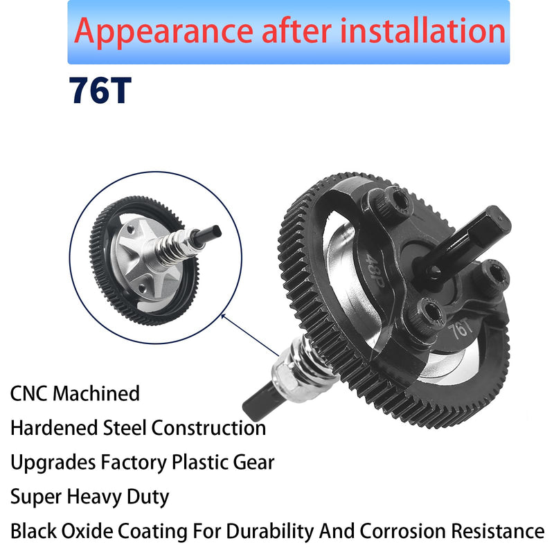 [Australia - AusPower] - RC 48P 72T & 76T Spur Gear Hardened Steel Spur Gear Upgrades Part for Traxxas 1/10 Slash Stampede Rustler Bandit 2WD VXL XL-5 F-150 SVT, (72T & 76T) 