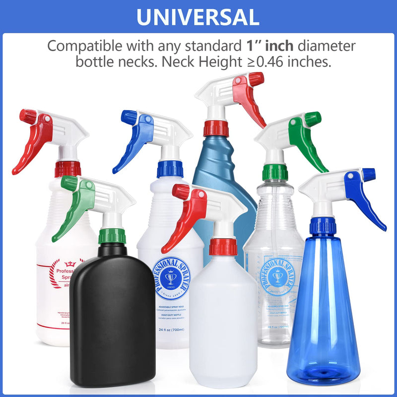 [Australia - AusPower] - 6 Pack Universal Spray Bottle Replacement Nozzle, Mist & Stream Trigger Sprayer for 16oz 24oz 32oz Bottles, Heavy Duty Mister Head Part w/ 10.2 Inch Tube for Cleaning Solutions, Car Detailing 6 Pack 