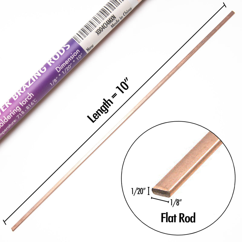 40 Sticks Brazing Rods Bcup-3 5% Silver Solder Phos Copper Brazing Alloys Flat Welding Rods Industry 0.050" x 1/8" x 10" for Air Conditioning Refrigerator Cold Storage HVAC Units