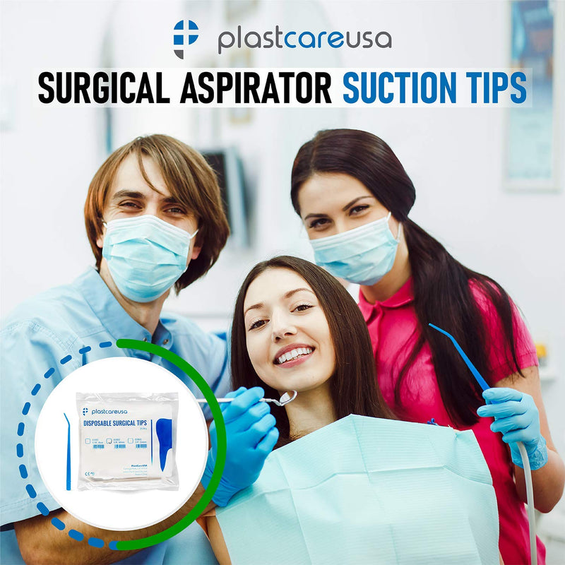[Australia - AusPower] - 100 Dental Surgical Aspirator Blue Suction Tips, 1 16 Diameter, 4 Bags 