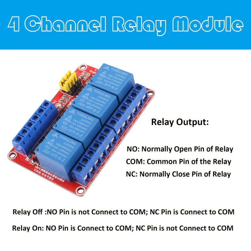 [Australia - AusPower] - 2pcs DC 12V Relay Module 4 Channel Relay Board Shield with Optocoupler Isolation Suport High/Low Level Trigger 