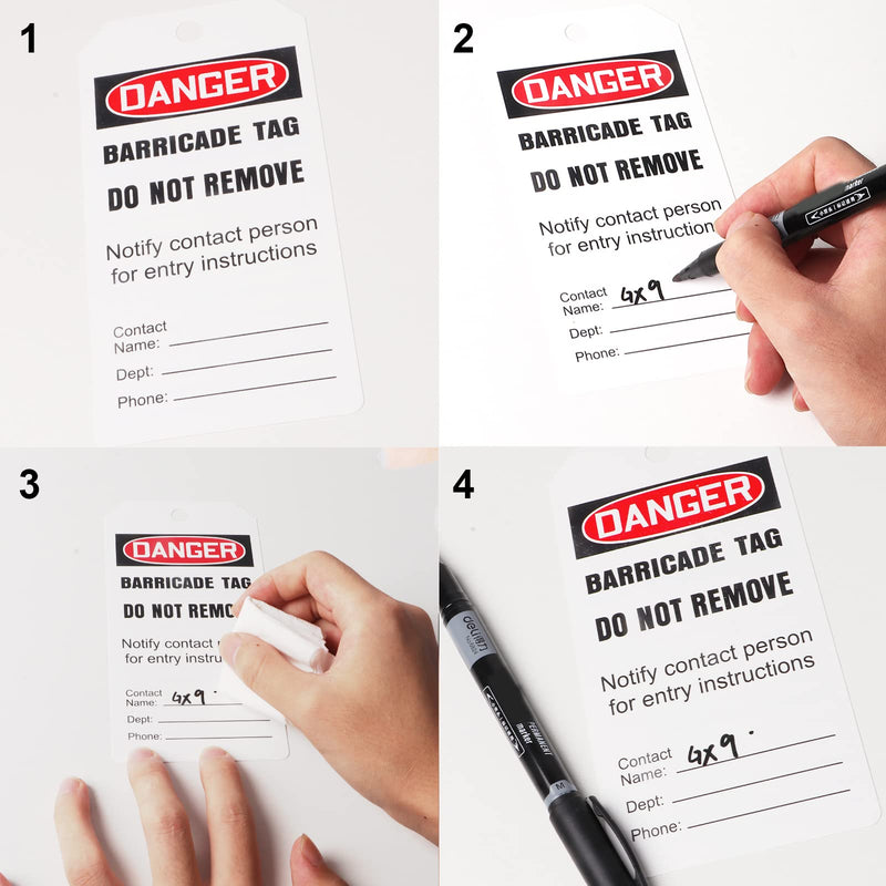 [Australia - AusPower] - Red Danger Barricade Tags with 25 Zip Ties, Legend "Danger Barricade TAG", Accident Prevention Tag, OSHA Compliant Tags, Tear & Water Resistant, Heavy Duty PVC Vinyl, 6.25"x 3", Pack of 25 Barricade Tag(25PACK) 