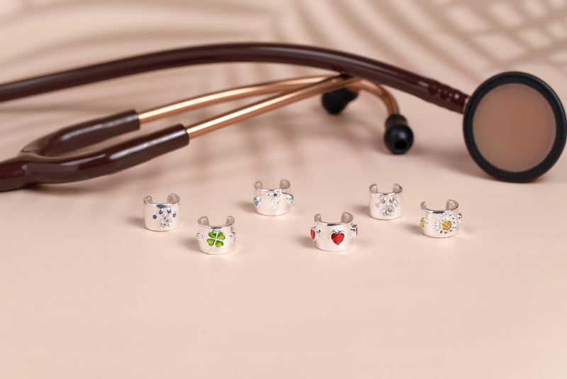 [Australia - AusPower] - Omnestia Stethoscope Charm – Adjustable Ring-Style Accessory – Thoughtful Gift for Nurses, Doctors & Healthcare Professionals Sunflower 