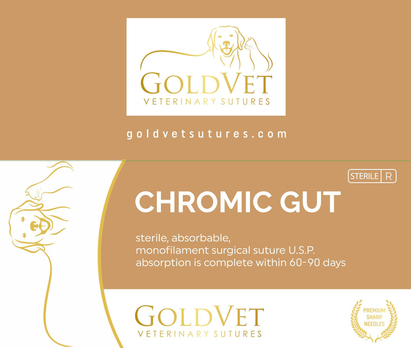 [Australia - AusPower] - CHROMIC Gut Absorbable Surgical Suture USP Size 0, 1/2 36mm Taper Needle, 29.5 Inches (75 cm), 12 Count, Veterinary Use 