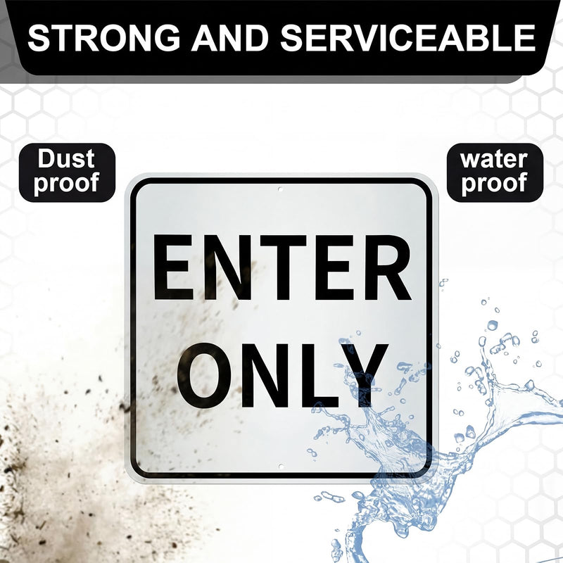 Colingmill Enter Only Metal Sign, 18 x 18 Inch Heavy-Duty Aluminum Traffic Sign, Rust-Free, UV Printed, Weather Resistant Safety for Parking Lot, Garage, Road, Driveway, Business