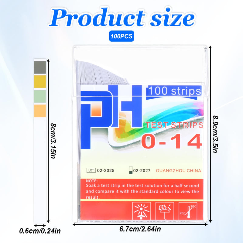 [Australia - AusPower] - LIQWEI Pack of 100 PH Test Strips, PH Value Test Strips Urine Acid Bases Value Test Strips Four-Colour Acid Base Test Strips Litmus Paper for Home Aquariums Litmus Paper (Measuring Strips 0-14) 