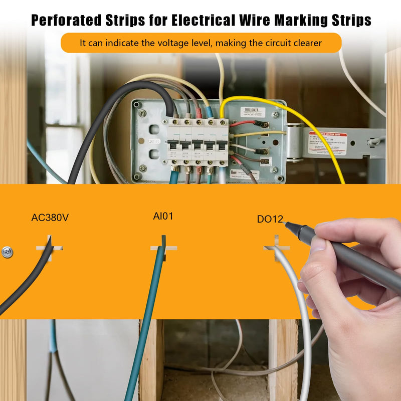 4Pcs 16.4ft Perforated Strips for Electrical Wire, Hold Wires in Place & Mark for Industrial and Commercial Rough-in, Drywall Cable Holder with Yellow Color Coding (Yellow) 4pcs