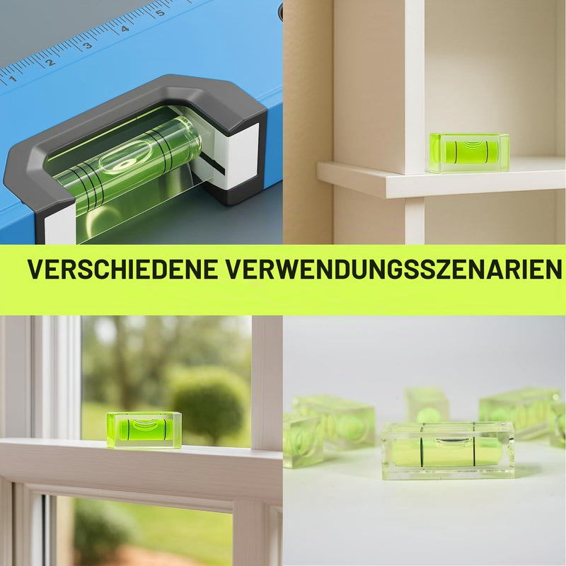 Pack of 6 Mini Spirit Level, Spirit Level 15 x 15 x 40 mm, Mini Spirit Level for Camping, Caravans, Cameras, Stationary Pictures and More, Mini Spirit Level Made of Acrylic