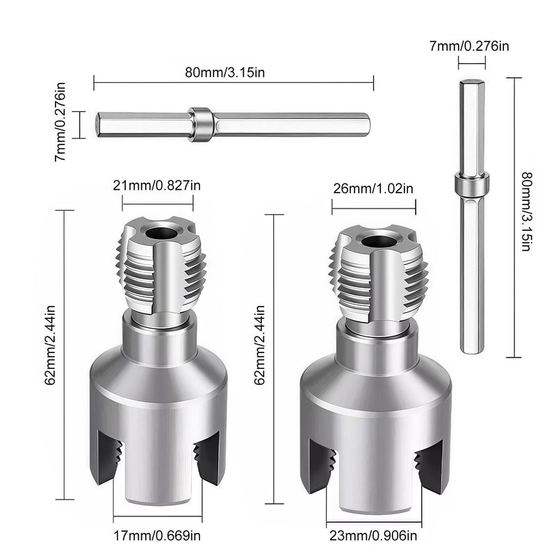 Pipe Tap Set, 1/2 and 3/4 Inch Tap Pipe Tap 1/2 3/4 Inch Tap Set