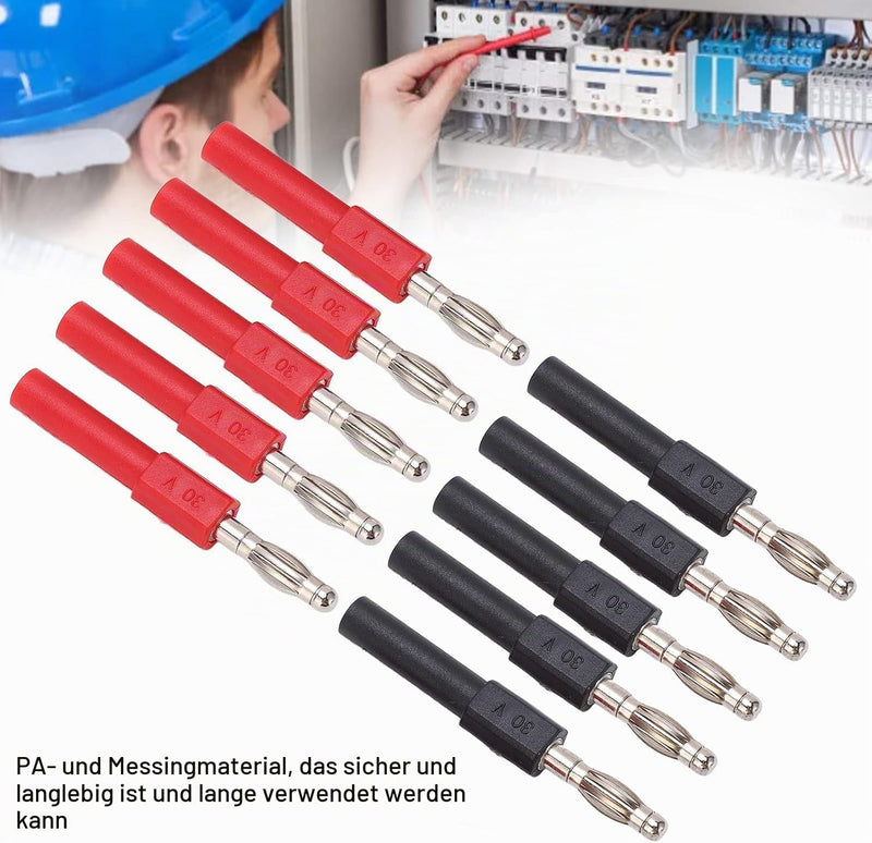 Set of 5 Banana Plug 4 mm to 2 mm Female Multimeter Adapter Test Probe for Test Leads Probes Connection Parts