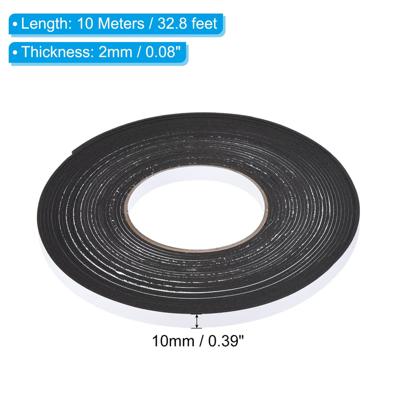 PATIKIL 32.8ft/10m Weather Stripping Door Seal Strip, 1 Roll EVA Foam Seal Tape Self Adhesive Strip 10mm Wide 2mm Thick for Door Window Insulation 10mmx2mmx10m