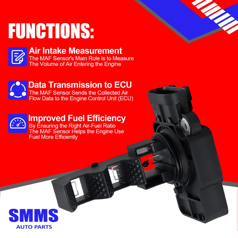 SMMS Mass Air Flow Sensor for Chevrolet Express Silverado 2500 HD for GMC Savana Sierra 3500 HD 6.6L V8, MAF Sensor Replaces OE 10393949, 23259883, 2134601