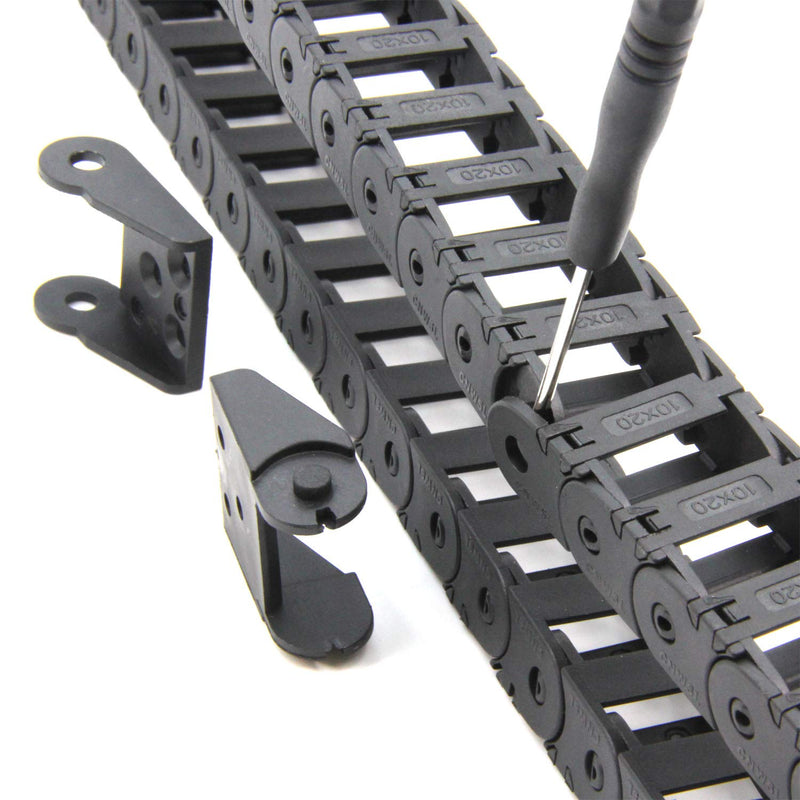 [Australia - AusPower] - 1Meter/39.4Inch Drag Chain Cable Carrier 10x20mm Open Type R18 Cable Chain Wire for 3D Printer and CNC Machines Comes with a Pair End Connectors,1pcs Screwdriver Tool (10x20MM-Outside Open) 10x20MM-Outside Open 