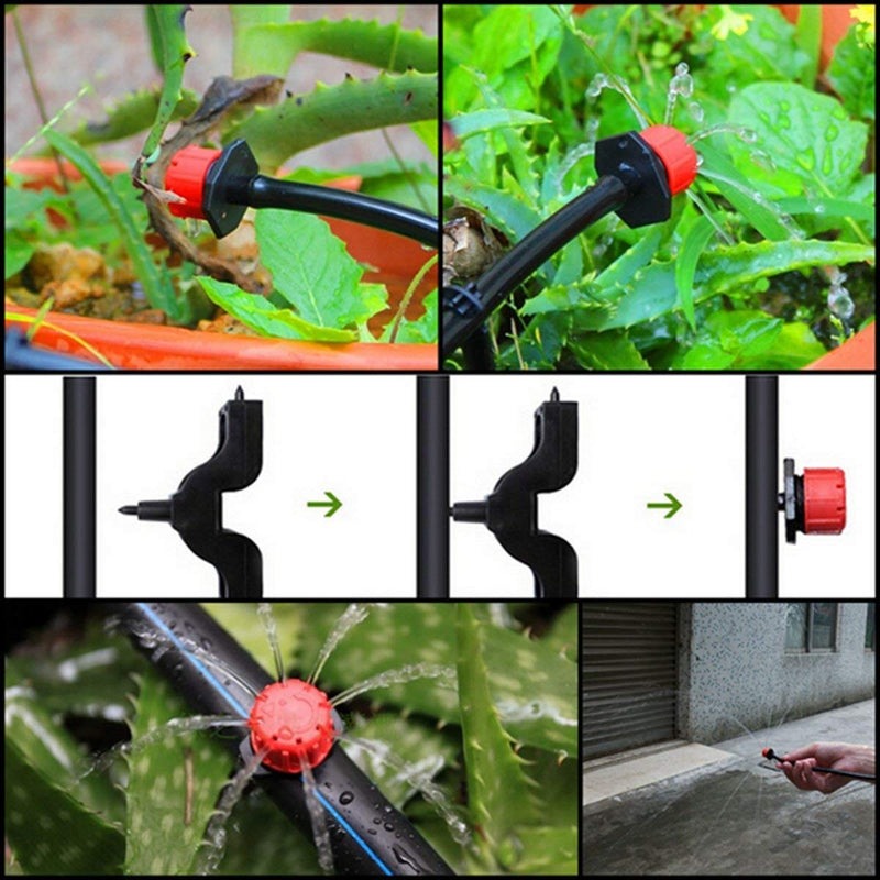 [Australia - AusPower] - 100 Pcs 360 Degree Adjustable Irrigation Drippers Sprinklers, 1/4 Inch Emitters Drip for Watering System Drip Irrigation System Gardens Lawn 