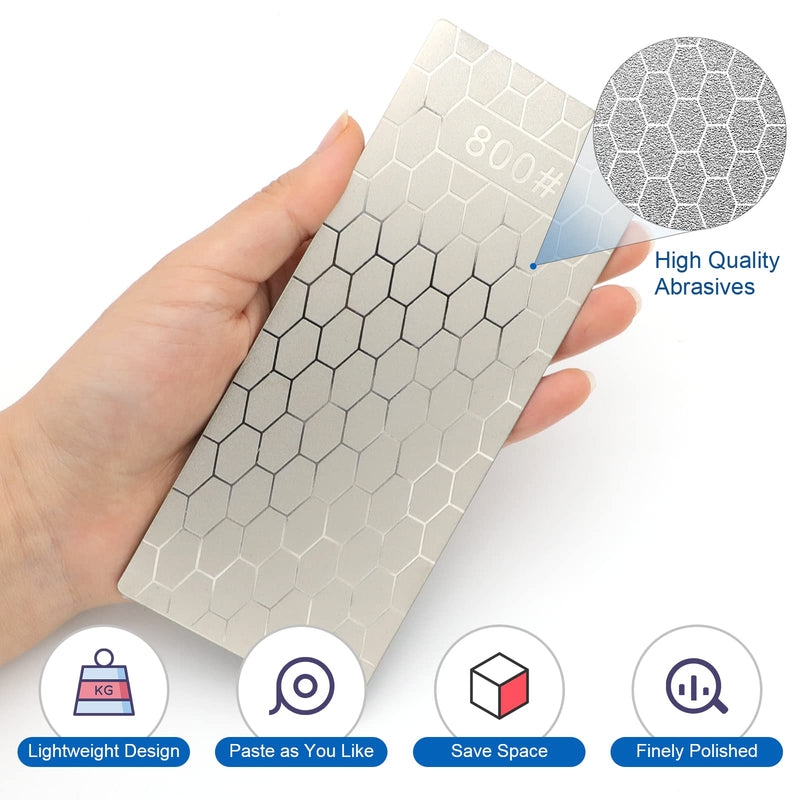 [Australia - AusPower] - Diamond Sharpening Stone, 5 Pcs Knife Sharpening Stone with Extra Fine/Coarse Plate and Non-slip Base, 400/600/800/1000/1200 Grit Diamond Sharpening Stone 
