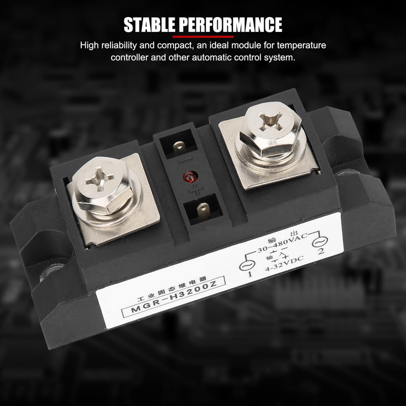 [Australia - AusPower] - EVTSCAN 200A High Current DC-AC SSR Solid State Relay, with LED Indicator, Copper Thermal Pad, Surge Protection, Faster Switching, Silent Operation, for Industrial Automation, Heating System 