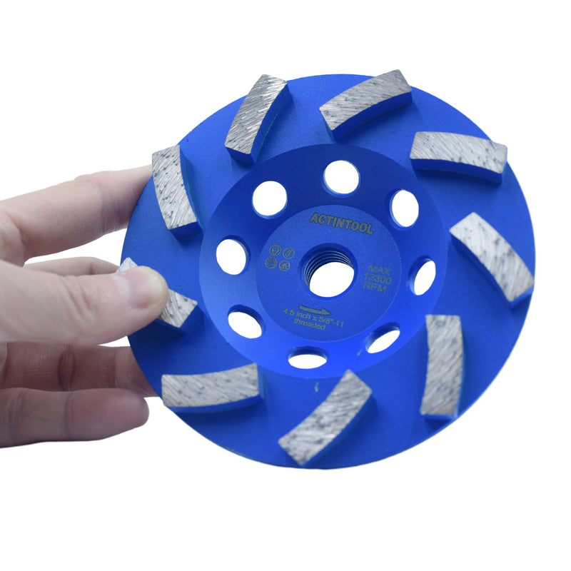 [Australia - AusPower] - 4.5 in. x 5/8-11 in. Threaded Arbor 9 Segments Diamond Turbo Cup Wheel for Stone Concrete Masonry (5/8"-11 Threaded) 4.5 Inch 5/8"-11 Threaded 