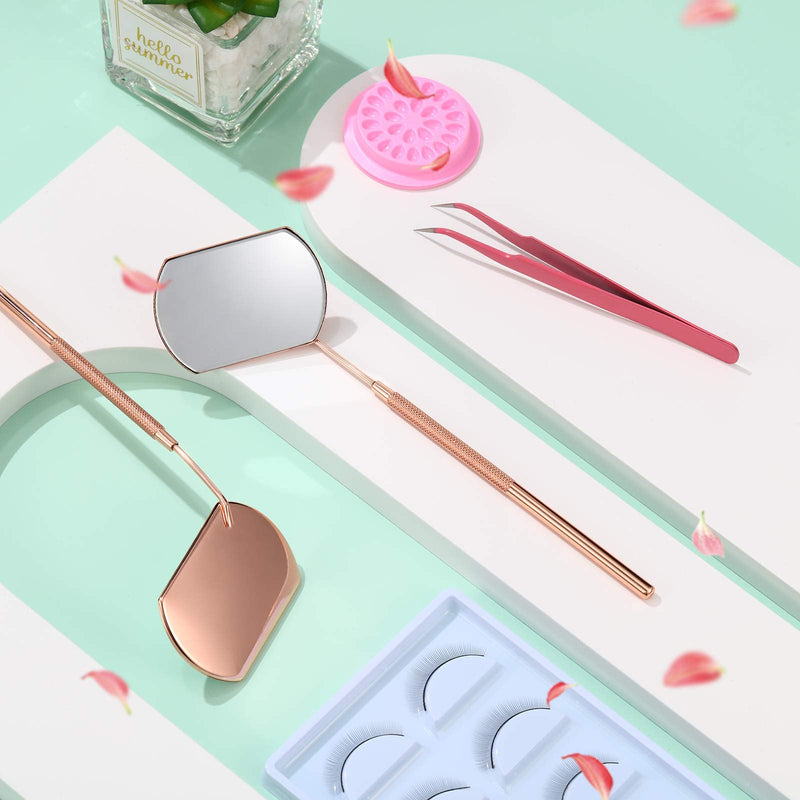 [Australia - AusPower] - 4 Pieces Mirror for Eyelash Lash Mirror for Eyelash Extensions Square Stainless Steel Dental Lash Tools 
