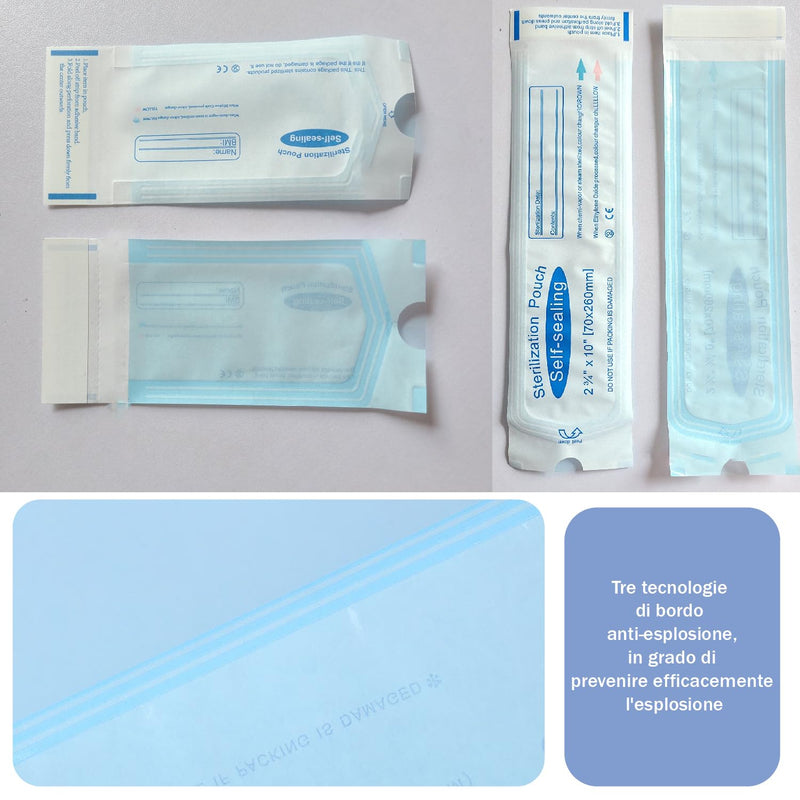 150pcs Sterilization Bags, Sterile PVC Bags, Autoclave Bags, Self Sealing Bags for Sterilization, Sterilization Bags