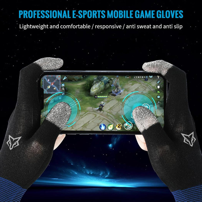 [Australia - AusPower] - E-Sports Sara Gaming Gloves,Game Gloves, gaming finger sleeves, Anti-Sweat Breathable, thumb sleeves for Highly Sensitive Nano-Silver Fiber Material, For Touch Screen (medium(1pair)) medium(1pair) 