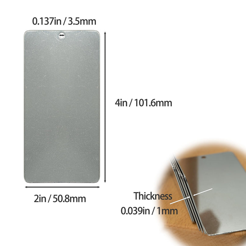 StayMax 2 x 4 Inch Metal Engraving Blank Tags Rectangle Stamping Blanks 25 Pack