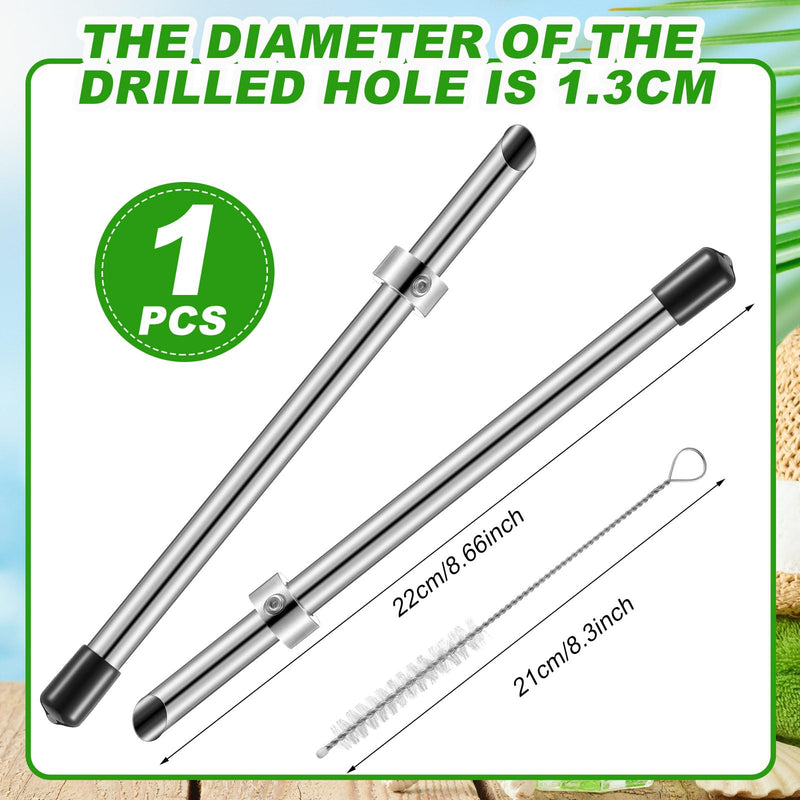 [Australia - AusPower] - Lasnten 1 Pack Straw Puncher for Plastic Lids Lemonade Cups, Stainless Steel Straw Hole Puncher Punching Tools for Cafe Drinks Deli Container Fresh Squeezed Lemonade Stand Supplies (8.7 Inch,Black) Black 8.7 Inch 