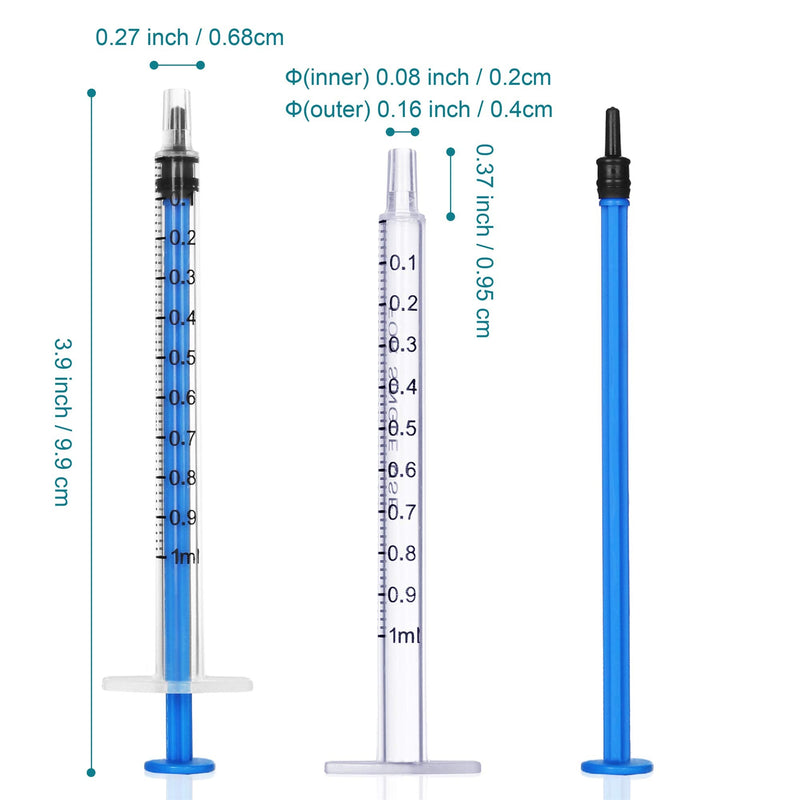 [Australia - AusPower] - 60 Pack 1ml Plastic Syringes Separate Sterile Packaging Syringe Without Needle with Caps,Suitable for Scientific Labs Measurement, Measuring, Dispensing, Watering, Refilling (60 Pack 1ml) A- 1ml-60Pack 