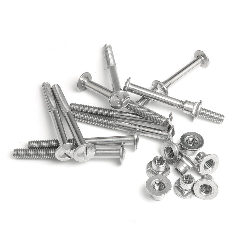 [Australia - AusPower] - 10 Sets Anti Theft Bolt and Nut Accessories Kit M6x60mm Stainless Steel Tamper Proof Nut Unidirectional Dismantling Screw for U Channel Columns 