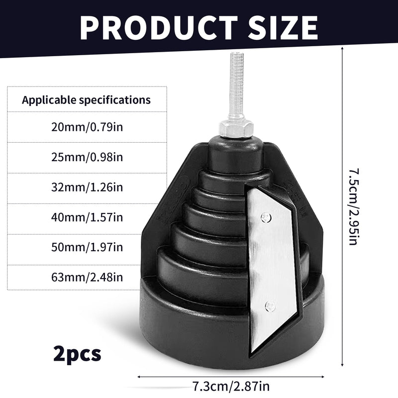 [Australia - AusPower] - Pack of 2 Plastic Pipe Chamfer Tool, Pipe Deburring Hand Deburrer PVC PPR PE Pipe Deburring Tool for 20 25 32 40 50 and 63 mm Plastic Pipes 