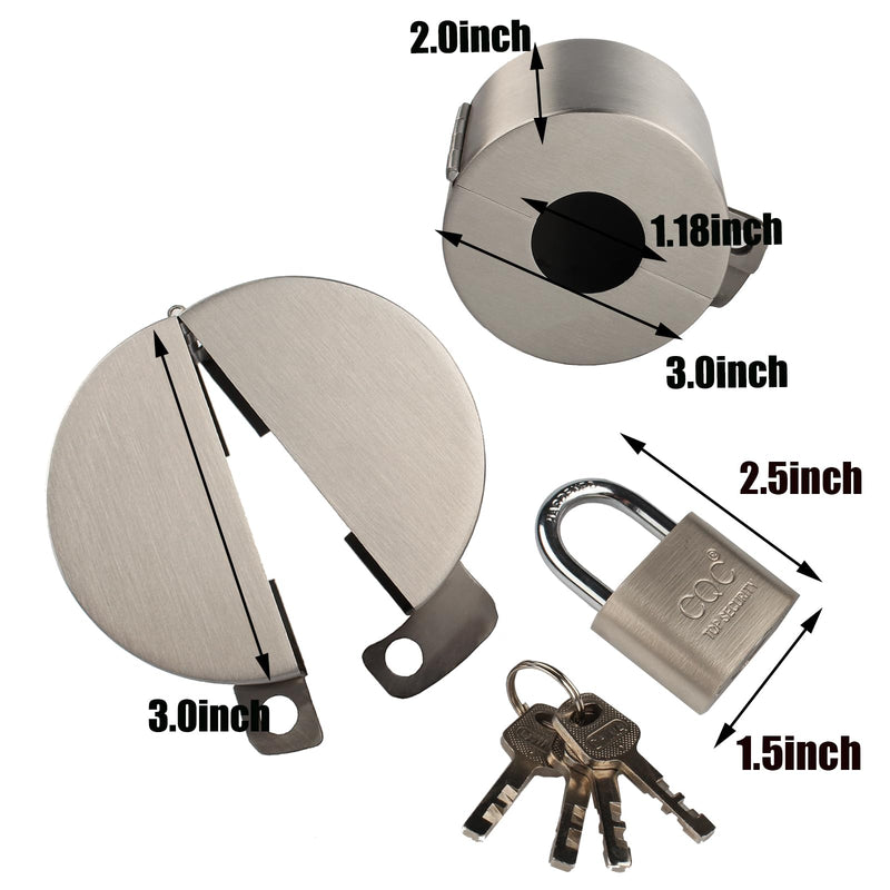 Door Handle/Knob Lock Out Device,Metal Stainless Steel,Cover to Disable The Doorknob/Faucet, Prevents Turning and Operating of Door Knob and Access to Keyhole, (with Padlock) Childproof sainless steel