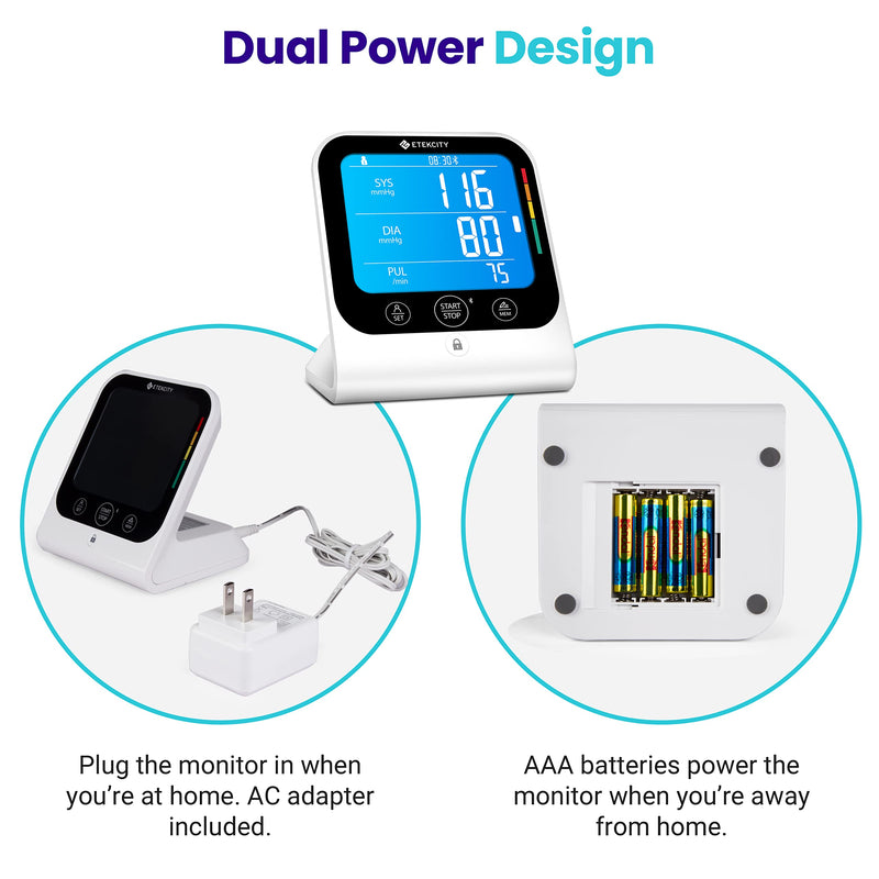 [Australia - AusPower] - Etekcity Smart Blood Pressure Monitor for Home Use, FSA HAS Store Eligible, Cuff for Standard Large Size Adult Arms, Bluetooth BP Machine with Data Storage, Diagnostic Kit, Family Supplies & Equipment New 