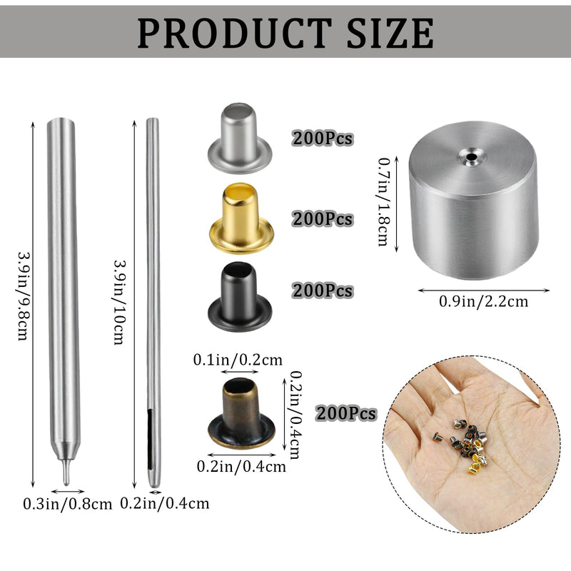 [Australia - AusPower] - Mini Grommets Kit - 2mm Copper Plated Metal Grommets in 4 Colors for Shoelaces Belts Crafts with Plastic Storage Box 