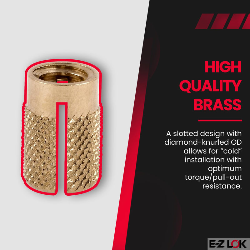 [Australia - AusPower] - E-Z LOK Threaded Insert for Plastic Flush Brass Thread Inserts 1/4-20 Pack of 25 