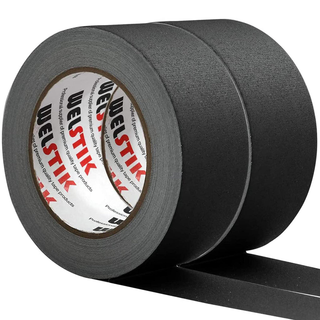 WELSTIK 2 Pack Black Gaffers Tape,2" X 33 Yards-10% Longer-Heavy Duty Gaffers Tape,Waterproof Matte Finish Gaff Tape,Residue Free,Non Reflective,Easy to Tear 2"X 33 Yards