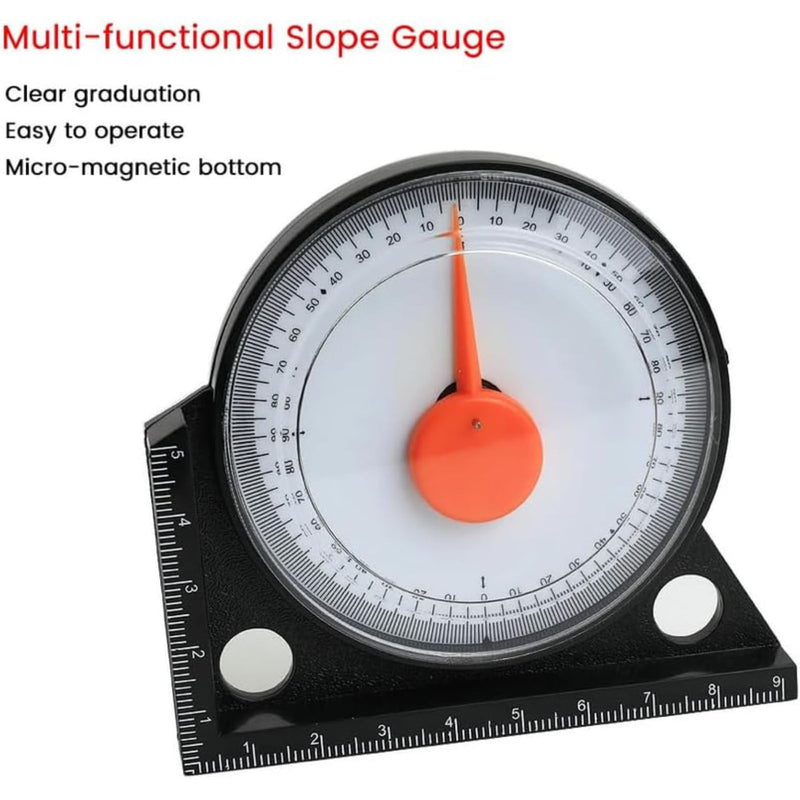[Australia - AusPower] - Inclinometer, Mini Inclinometer Gauge, Multifunctional Plastic Inclinometer Angle Finder Level Meter for Construction Pipe Stairs Measurement 