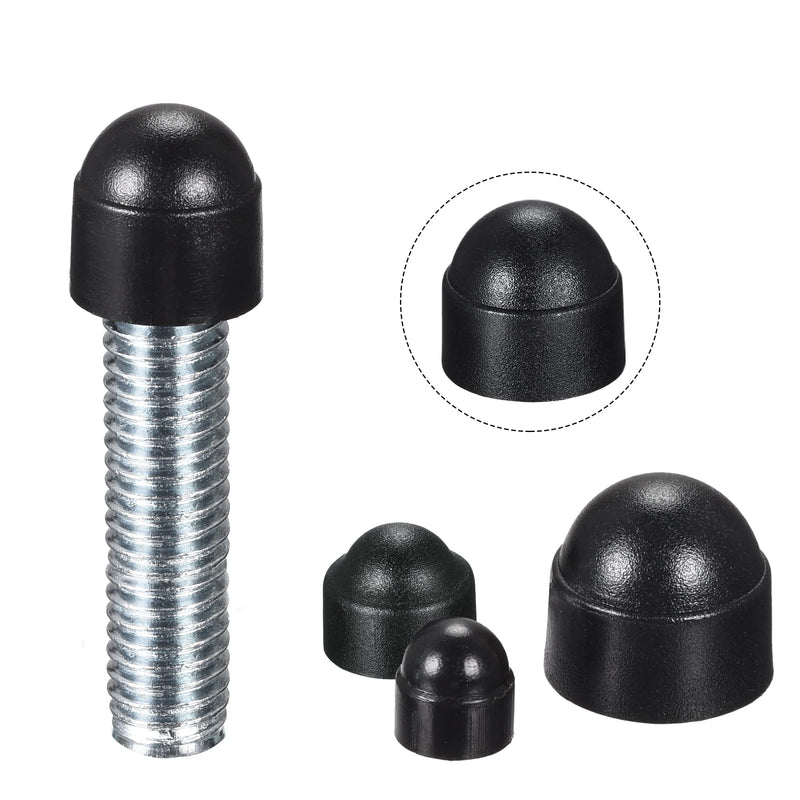 [Australia - AusPower] - uxcell Plastic Dome Nut Protection Cap Covers, M8 Nut Cover Black 100pcs 