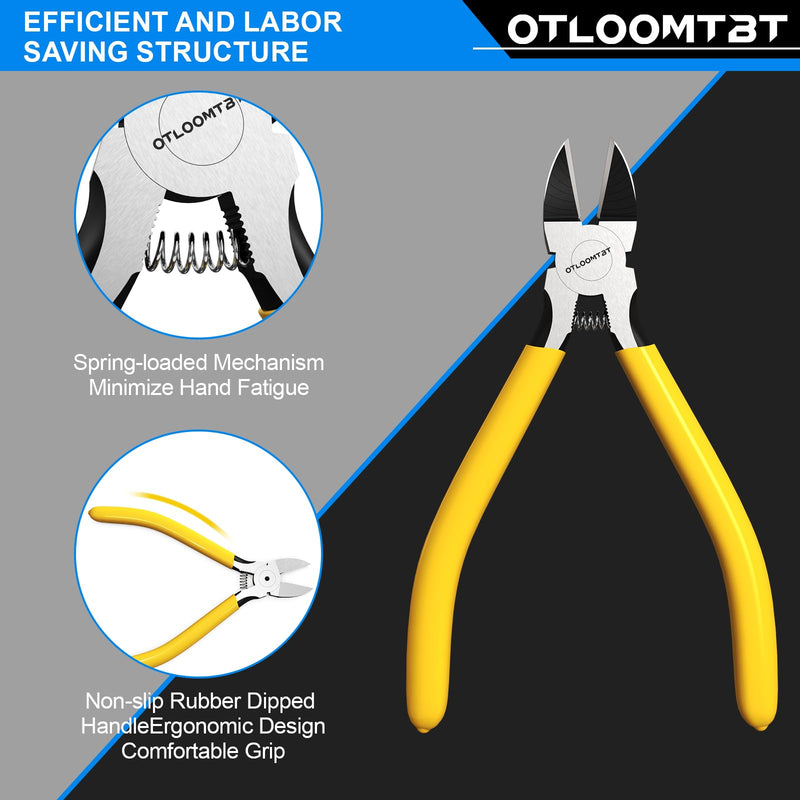 [Australia - AusPower] - 6-In and 5-In 2 PCS Ultra Sharp Compact Wire Cutters with Long Flat Nose Pliers Ideal for Cutting Crafts, Flowers, Plastics, Appliances and Any Clean Cutting Needs Powerful Wire Cutter 