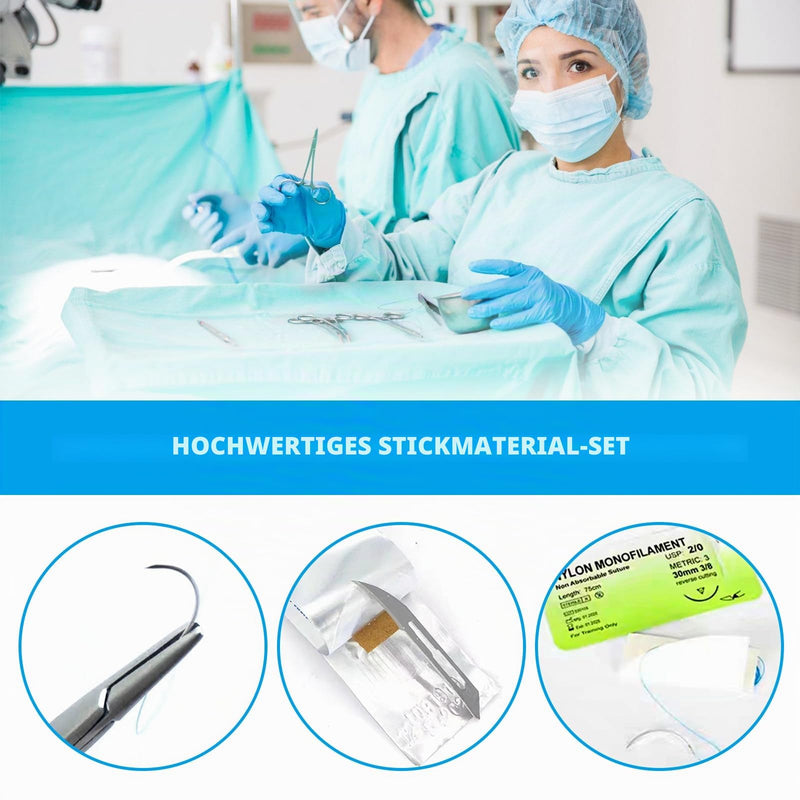 Surgical Suture Kit - Suture Practice Kit with Silicone Suture Pad, Suture Material Surgery, Wound Suture Exercise Set with Instruments and Threads, Gift for Medical Students & Veterinarians