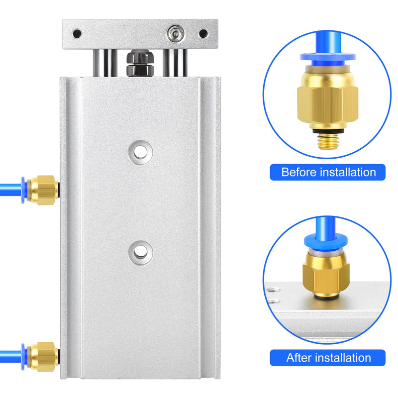 [Australia - AusPower] - TAILONZ PNEUMATIC 20mm Bore 50mm Stroke Aluminum Double Shaft Double Rod Cylinder Small air Cylinder CXSM20-50 
