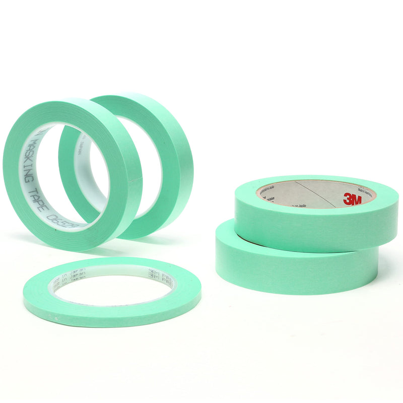 3M Precision Masking Tape, 06528, 2 in x 60 yds, 1 Roll, Green, Acrylic Adhesive, Adheres to Metal, Glass and Painted Surfaces