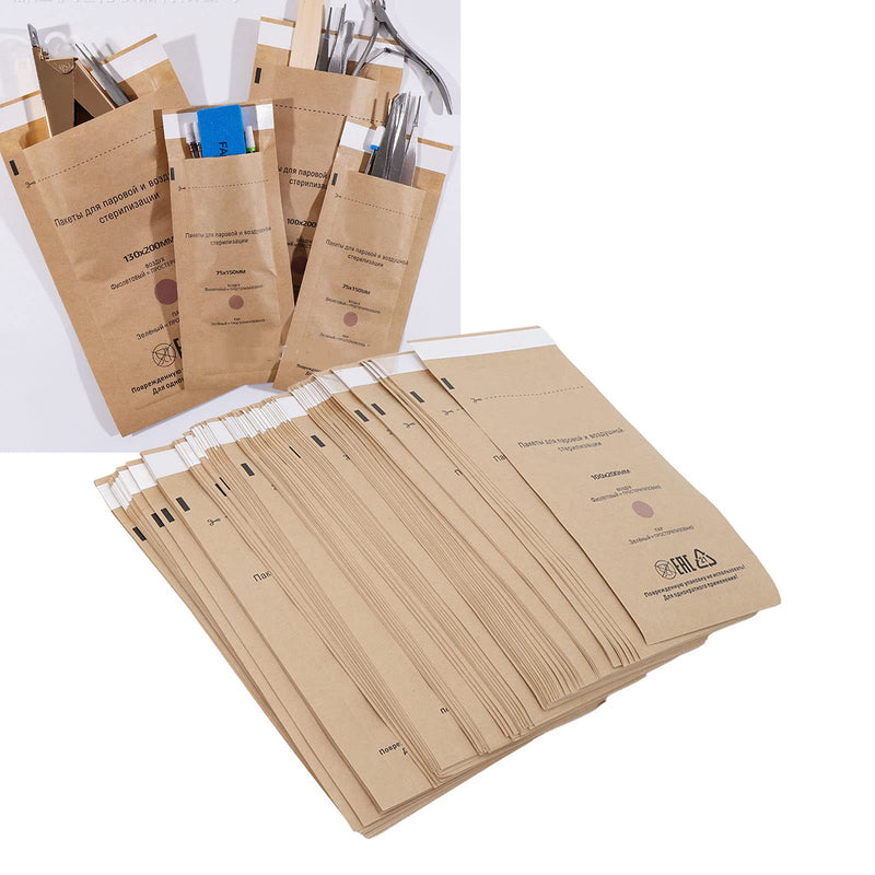 Disposable Self-Sealing Sterilisation Bag, 100 Pieces Sterilisation Autoclave Bags for Nail Tools, Dental Sterilisation Bag, 3.9 x 7.9 inches