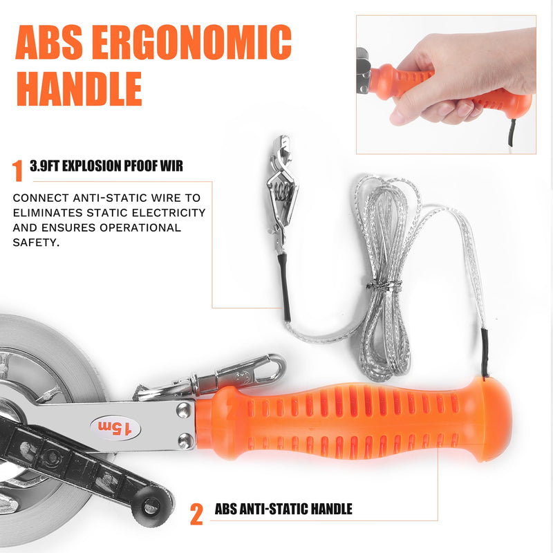 [Australia - AusPower] - Oil Gauging Tape, Sounding Tape Measure with 560g/20oz Brass Plumb bob, Oil Tank Gauging Tapes-16Ft/5M 5 m 