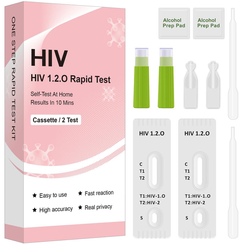 [Australia - AusPower] - 2 x HIV Rapid Test - Home Self Test to Detect HIV-1, HIV-2 and Subtype O - Result in 10 Minutes 