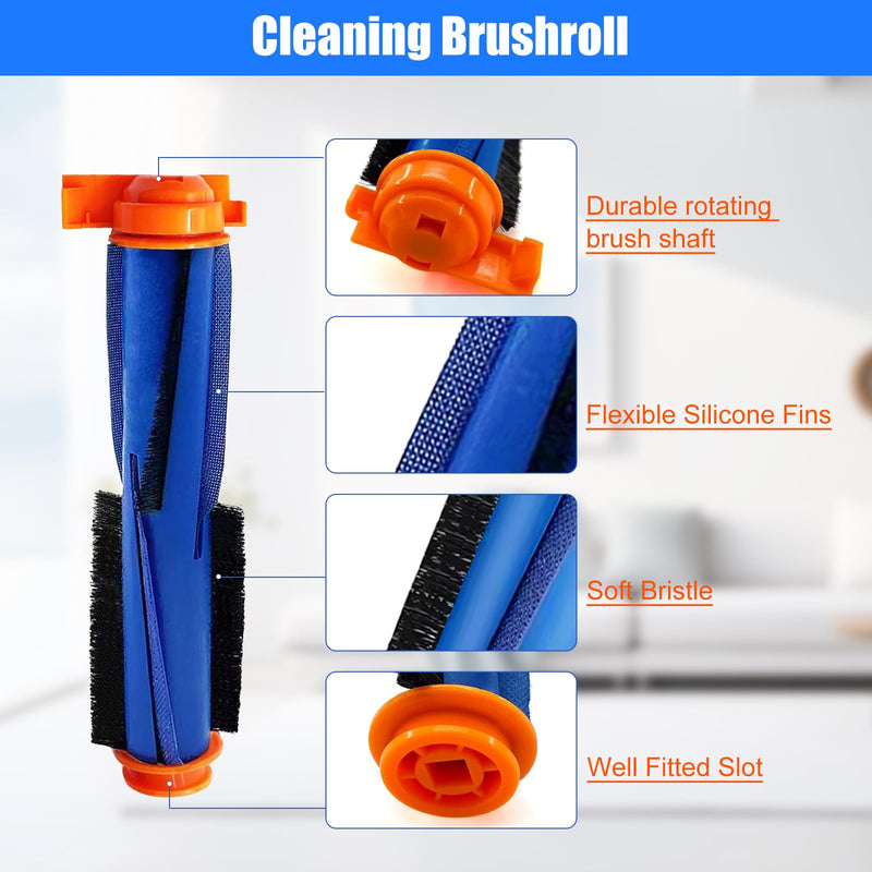 Replacement Parts for Shark RV2310AE/AV2310AE/RV2320S/RV2300S/UR2360S Matrix Robot Vacuum Cleaner,1 Main Brush Roller, 6 Side Brushes, 2 HEPA Filters, 2 Foam Filters(Not for RV2300/RV2310)-13Pack Kits