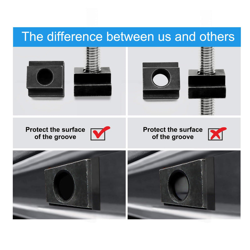 [Australia - AusPower] - Wulankd T-Slot Nut Black Oxide Finish, 1/2"-13 Thread Size, 5/8 in Table Slot Size, 4Packs 