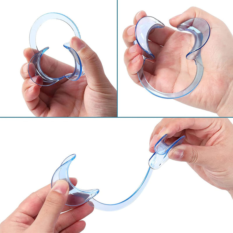 [Australia - AusPower] - 10 Pieces C-Shape Cheek Retractor, Disposable Mouth Opener for Dental Teeth Whitening Mouth Guard or Speak Out Game (Blue M) Blue M 